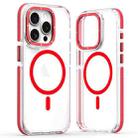 For iPhone 15 Pro Dual-Color Clear Acrylic Hybrid TPU MagSafe Phone Case(Red) - 1