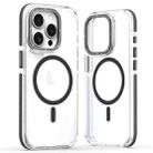 For iPhone 15 Pro Dual-Color Clear Acrylic Hybrid TPU MagSafe Phone Case(Black) - 1