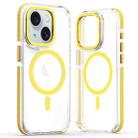 For iPhone 15 Dual-Color Clear Acrylic Hybrid TPU MagSafe Phone Case(Yellow) - 1