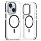 For iPhone 15 Dual-Color Clear Acrylic Hybrid TPU MagSafe Phone Case(Black) - 1