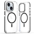 For iPhone 14 Plus Dual-Color Clear Acrylic Hybrid TPU MagSafe Phone Case(Black) - 1