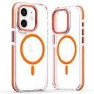 For iPhone 12 Dual-Color Clear Acrylic Hybrid TPU MagSafe Phone Case(Orange) - 1
