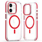 For iPhone 12 Dual-Color Clear Acrylic Hybrid TPU MagSafe Phone Case(Red) - 1