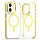 For iPhone 12 Dual-Color Clear Acrylic Hybrid TPU MagSafe Phone Case(Yellow) - 1