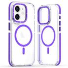 For iPhone 12 Dual-Color Clear Acrylic Hybrid TPU MagSafe Phone Case(Purple) - 1