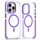 For iPhone 12 Pro Max Dual-Color Clear Acrylic Hybrid TPU MagSafe Phone Case(Purple) - 1
