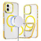 For iPhone 16 Dual-Color Clear Acrylic Hybrid TPU MagSafe Phone Case(Yellow) - 1