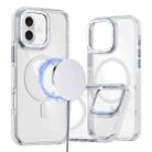 For iPhone 16 Dual-Color Clear Acrylic Hybrid TPU MagSafe Phone Case(Transparent) - 1