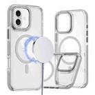 For iPhone 16 Dual-Color Clear Acrylic Hybrid TPU MagSafe Phone Case(Grey) - 1