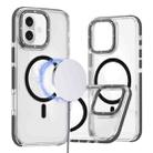 For iPhone 16 Plus Dual-Color Clear Acrylic Hybrid TPU MagSafe Phone Case(Black) - 1