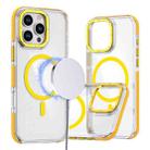 For iPhone 16 Pro Dual-Color Clear Acrylic Hybrid TPU MagSafe Phone Case(Yellow) - 1