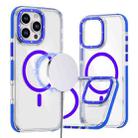 For iPhone 16 Pro Dual-Color Clear Acrylic Hybrid TPU MagSafe Phone Case(Blue) - 1