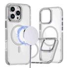 For iPhone 16 Pro Dual-Color Clear Acrylic Hybrid TPU MagSafe Phone Case(Grey) - 1