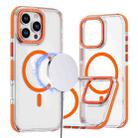 For iPhone 16 Pro Max Dual-Color Clear Acrylic Hybrid TPU MagSafe Phone Case(Orange) - 1