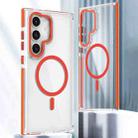 For Samsung Galaxy S24 5G Dual-Color Clear Acrylic Hybrid TPU MagSafe Phone Case(Orange) - 1