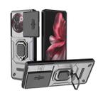 For vivo V30e 5G Global Sliding Camshield TPU + PC Shockproof Phone Case with Holder(Grey) - 1