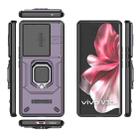 For vivo V30e 5G Global Sliding Camshield TPU + PC Shockproof Phone Case with Holder(Purple) - 3