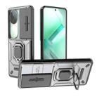 For vivo iQOO Z9s 5G Global Sliding Camshield TPU + PC Shockproof Phone Case with Holder(Grey) - 1