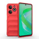 For Infinix Smart 8 Magic Shield TPU + Flannel Phone Case(Red) - 1