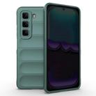 For Infinix Hot 50 4G Global Magic Shield TPU + Flannel Phone Case(Dark Green) - 1