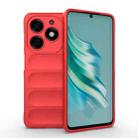 For Tecno Spark 20 Magic Shield TPU + Flannel Phone Case(Red) - 1