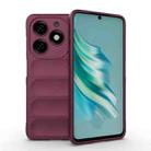 For Tecno Spark 20 Magic Shield TPU + Flannel Phone Case(Wine Red) - 1