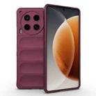 For Tecno Camon 30 4G Global Magic Shield TPU + Flannel Phone Case(Wine Red) - 1