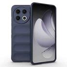 For Tecno Spark 30 Pro Global Magic Shield TPU + Flannel Phone Case(Dark Blue) - 1