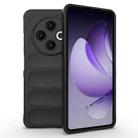 For Tecno Spark 30 4G Global Magic Shield TPU + Flannel Phone Case(Black) - 1
