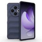 For Tecno Spark 30 4G Global Magic Shield TPU + Flannel Phone Case(Dark Blue) - 1