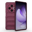 For Tecno Spark 30 4G Global Magic Shield TPU + Flannel Phone Case(Wine Red) - 1