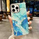 For iPhone 15 Pro IMD Marble Acrylic Hybrid TPU Plating MagSafe Phone Case(Green) - 1