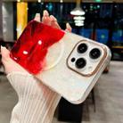 For iPhone 12 IMD Marble Acrylic Hybrid TPU Plating MagSafe Phone Case(Rose Red) - 4