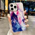 For iPhone 11 Pro Max IMD Marble Acrylic Hybrid TPU Plating MagSafe Phone Case(Purple) - 1