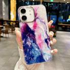 For iPhone 11 IMD Marble Acrylic Hybrid TPU Plating MagSafe Phone Case(Purple) - 1
