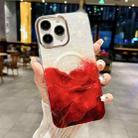 For iPhone 11 Pro IMD Marble Acrylic Hybrid TPU Plating MagSafe Phone Case(Red) - 1