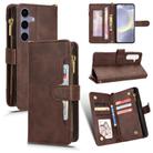 For Samsung Galaxy S24+ 5G Litchi Texture Zipper Leather Phone Case(Brown) - 1