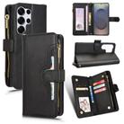 For Samsung Galaxy S25 Ultra 5G Litchi Texture Zipper Leather Phone Case(Black) - 1