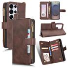 For Samsung Galaxy S25 Ultra 5G Litchi Texture Zipper Leather Phone Case(Brown) - 1