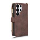 For Samsung Galaxy S25 Ultra 5G Litchi Texture Zipper Leather Phone Case(Brown) - 3
