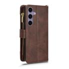 For Samsung Galaxy S25 5G Litchi Texture Zipper Leather Phone Case(Brown) - 3