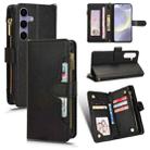 For Samsung Galaxy S25+ 5G Litchi Texture Zipper Leather Phone Case(Black) - 1