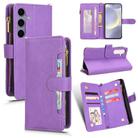For Samsung Galaxy S25+ 5G Litchi Texture Zipper Leather Phone Case(Purple) - 1