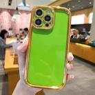 For iPhone 14 Pro Plating Emery PC Hybrid Silicone Phone Case(Green) - 1