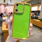 For iPhone X / XS Plating Emery PC Hybrid Silicone Phone Case(Green) - 1