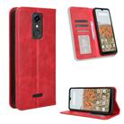 For Consumer Cellular Iris Connect Magnetic Buckle Retro Texture Leather Phone Case(Red) - 1