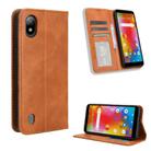 For Boost Mobile Bounce 4G Magnetic Buckle Retro Texture Leather Phone Case(Brown) - 1