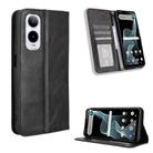 For Cricket Icon 6  Magnetic Buckle Retro Texture Leather Phone Case(Black) - 1