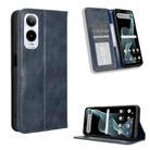 For Cricket Icon 6  Magnetic Buckle Retro Texture Leather Phone Case(Blue) - 1