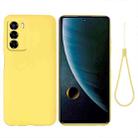For ZTE Blade V40 Smart Pure Color Liquid Silicone Shockproof Phone Case(Yellow) - 1